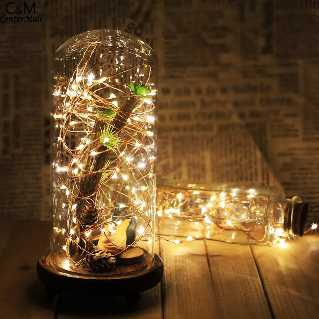 Cordão Fio De Fada Led Prata A Pilha 50 Led 5m Decoração