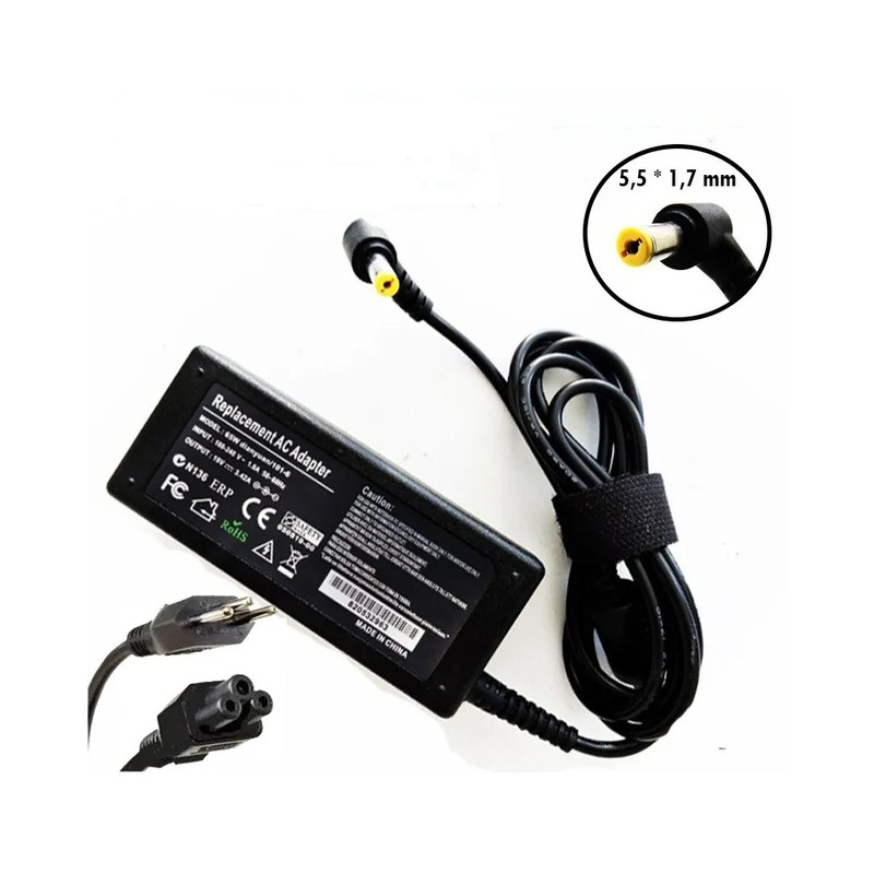 Carregador Compatível Acer Aspire 65W 19V 3.42A 5.5mm x 1.7mm