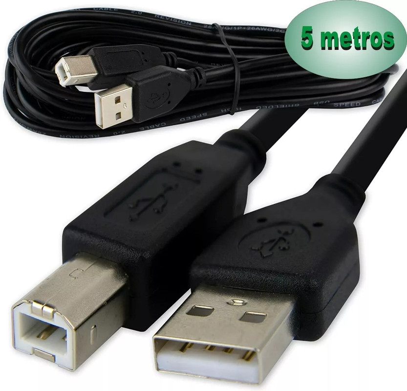 Cabo Usb 5 Metros Para Impressora