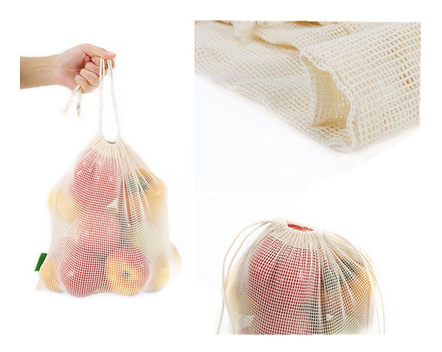 Kit 12 Saco De Algodão Para Alimentos Frutas Legumes