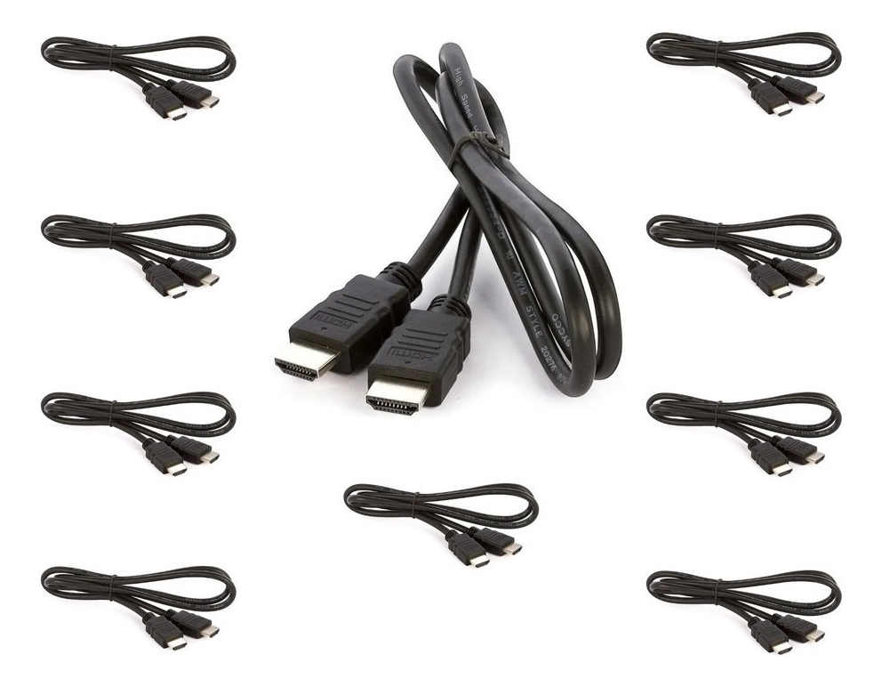 Kit 10 Cabos Hdmi 1,5 Metros Tv Ps3 Ps4 Xbox Alta Resolução