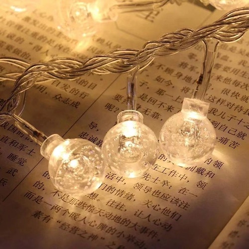 Luminária Cordão Fio De Luz 20 Bolas Bolhas 3m Led Decoração